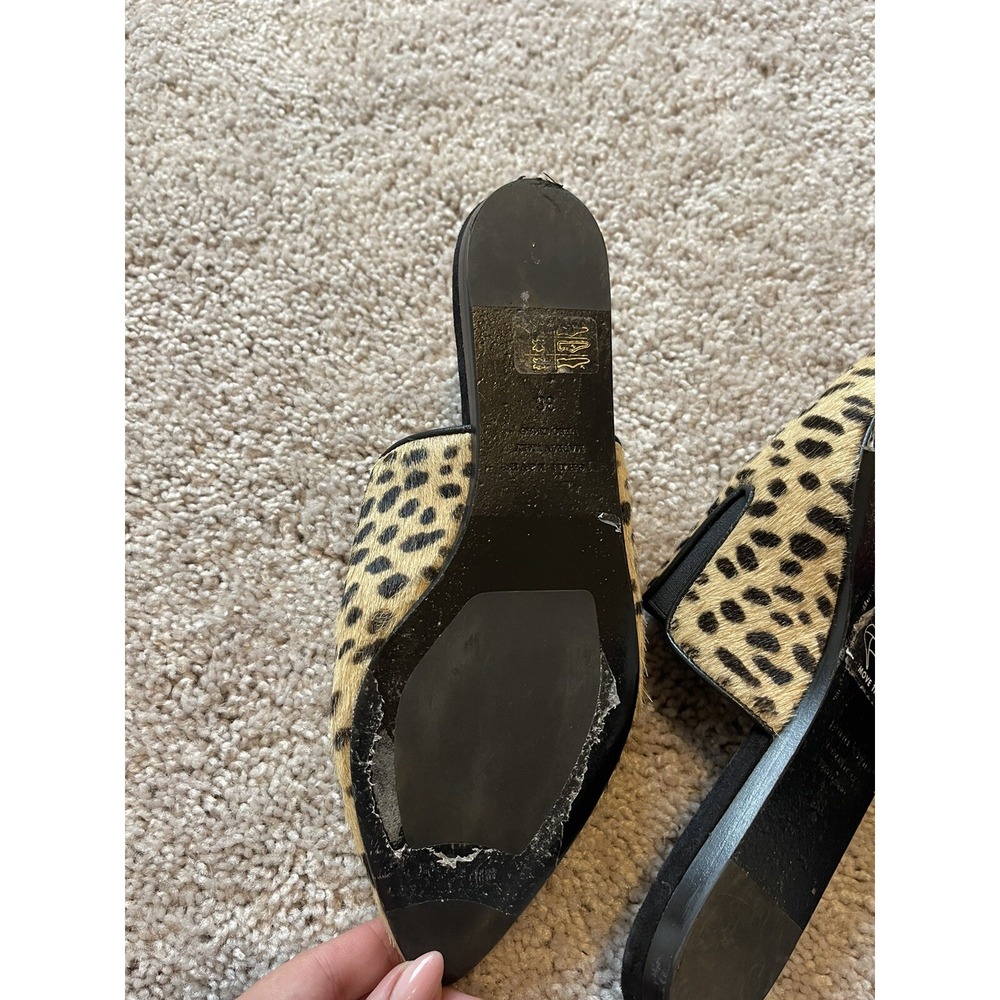 JENNI KAYNE Pony Hair Mule Cheetah Size EU 36 Slip On SZ 6‎ Pointed Toe - Picture 4 of 8